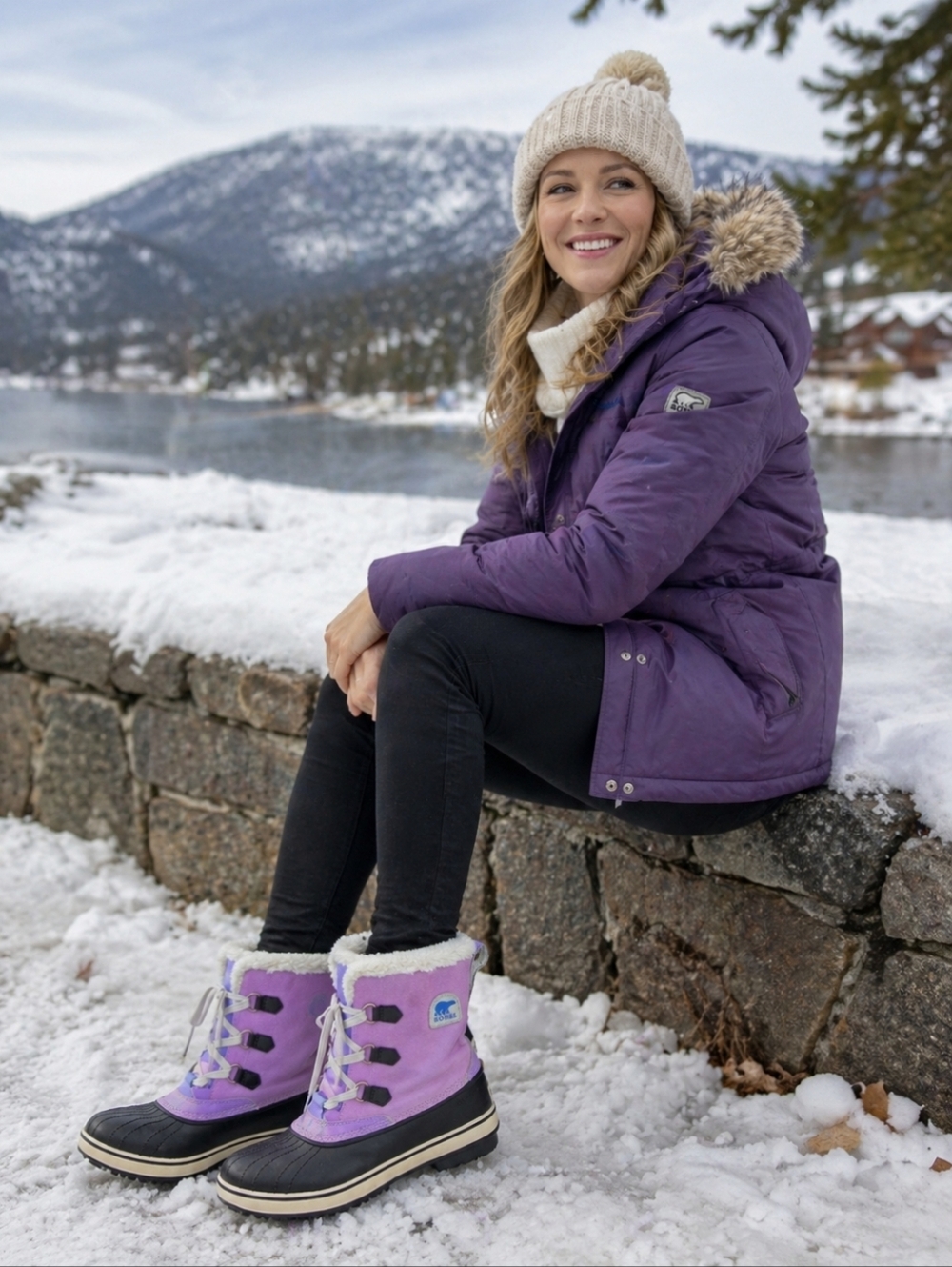 Sorel Tivoli II Waterproof Boots Purple/Brown Women's Size 7